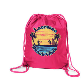 Girls Lacrosse Drawstring Backpack - Beach Vibes
