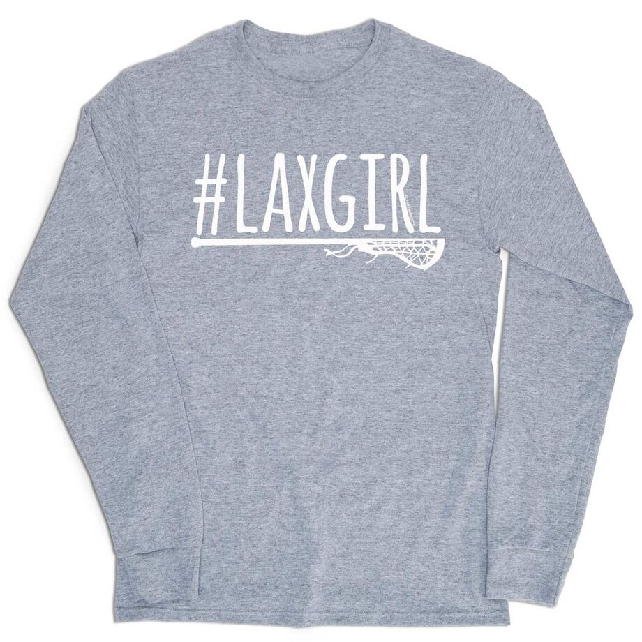 Girls Lacrosse Tshirt Long Sleeve - #LAXGIRL - Personalization Image