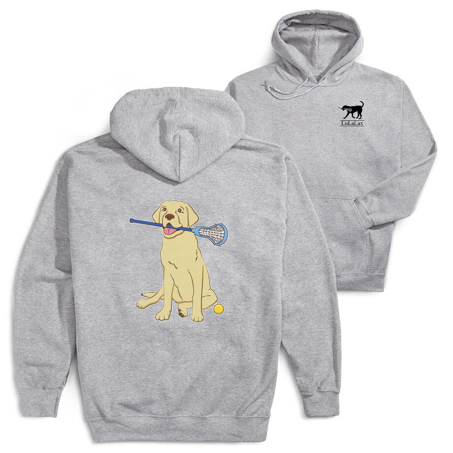 Girls Lacrosse Hooded Sweatshirt - Chase The Lax Dog (Back Design)