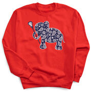 Girls Lacrosse Crewneck Sweatshirt - Lax Elephant
