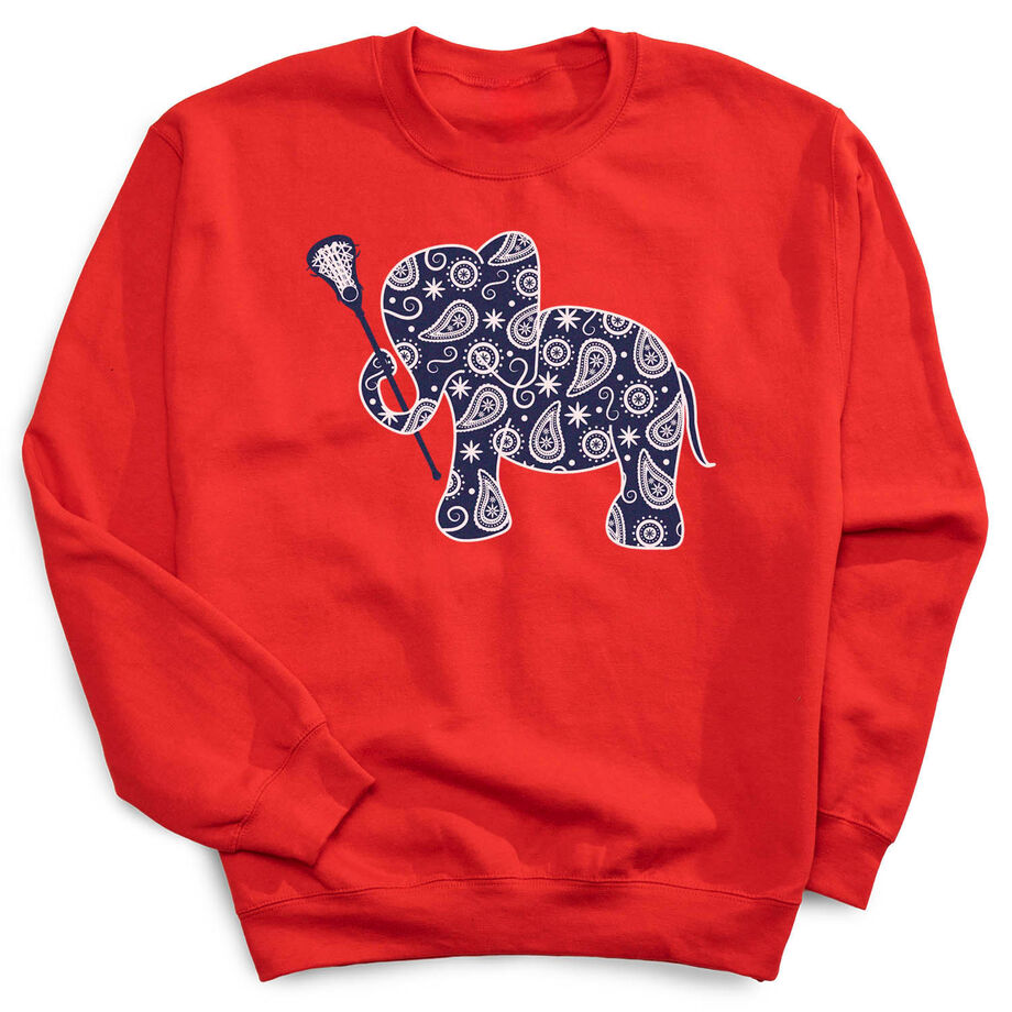 Girls Lacrosse Crewneck Sweatshirt - Lax Elephant
