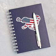 Girls Lacrosse Sticker - Patriotic Lula The Lax Dog