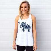 Girls Lacrosse Flowy Racerback Tank Top - Lax Elephant