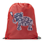 Girls Lacrosse Drawstring Backpack Lax Elephant
