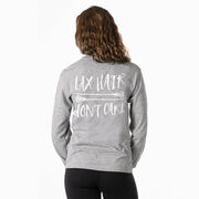 Girls Lacrosse Tshirt Long Sleeve - Lax Hair Don't Care (Back Design)