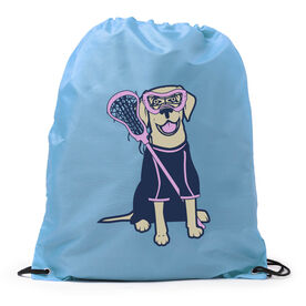 Girls Lacrosse Drawstring Backpack - Lily The Lacrosse Dog