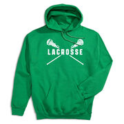 Girls Lacrosse Hooded Sweatshirt - Lacrosse Crossed Girls Sticks