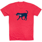 Girls Lacrosse Short Sleeve T-Shirt LuLa the Lax Dog (Blue)