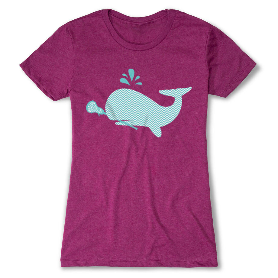 Girls Lacrosse Women's Everyday Tee - Chevron Lax Whale