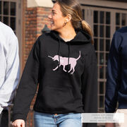 Girls Lacrosse Hooded Sweatshirt - LuLa the Lax Dog (Pink)