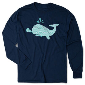 Girls Lacrosse Tshirt Long Sleeve - Chevron Lax Whale