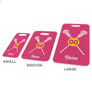 Girls Lacrosse Bag/Luggage Tag - Personalized Crossed Lacrosse Sticks
