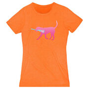 Girls Lacrosse Women's Everyday Tee - LuLa the Lax Dog (Pink)