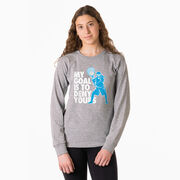 Girls Lacrosse Tshirt Long Sleeve -  My Goal Is To Deny Yours Goalie