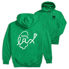 Girls Lacrosse Hooded Sweatshirt - Santa Lax Face (Back Design) 