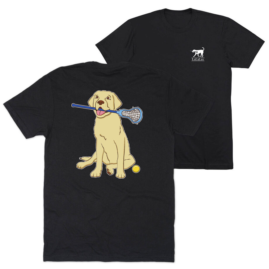 Girls Lacrosse Short Sleeve T-Shirt - Chase The Lax Dog (Back Design)