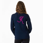 Girls Lacrosse Tshirt Long Sleeve - Neon Lax Girl (Back Design)