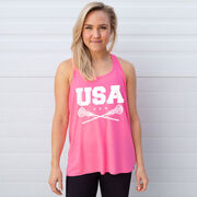 Girls Lacrosse Flowy Racerback Tank Top - USA Girls Lacrosse