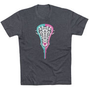 Girls Lacrosse T-Shirt Short Sleeve Lacrosse Stick Heart