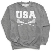 Girls Lacrosse Crewneck Sweatshirt - USA Girls Lacrosse