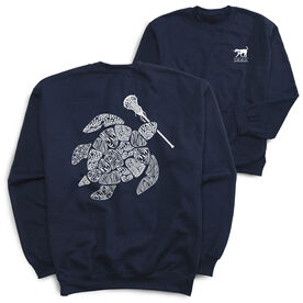 Girls Lacrosse Crewneck Sweatshirt - Lax Turtle (Back Design)