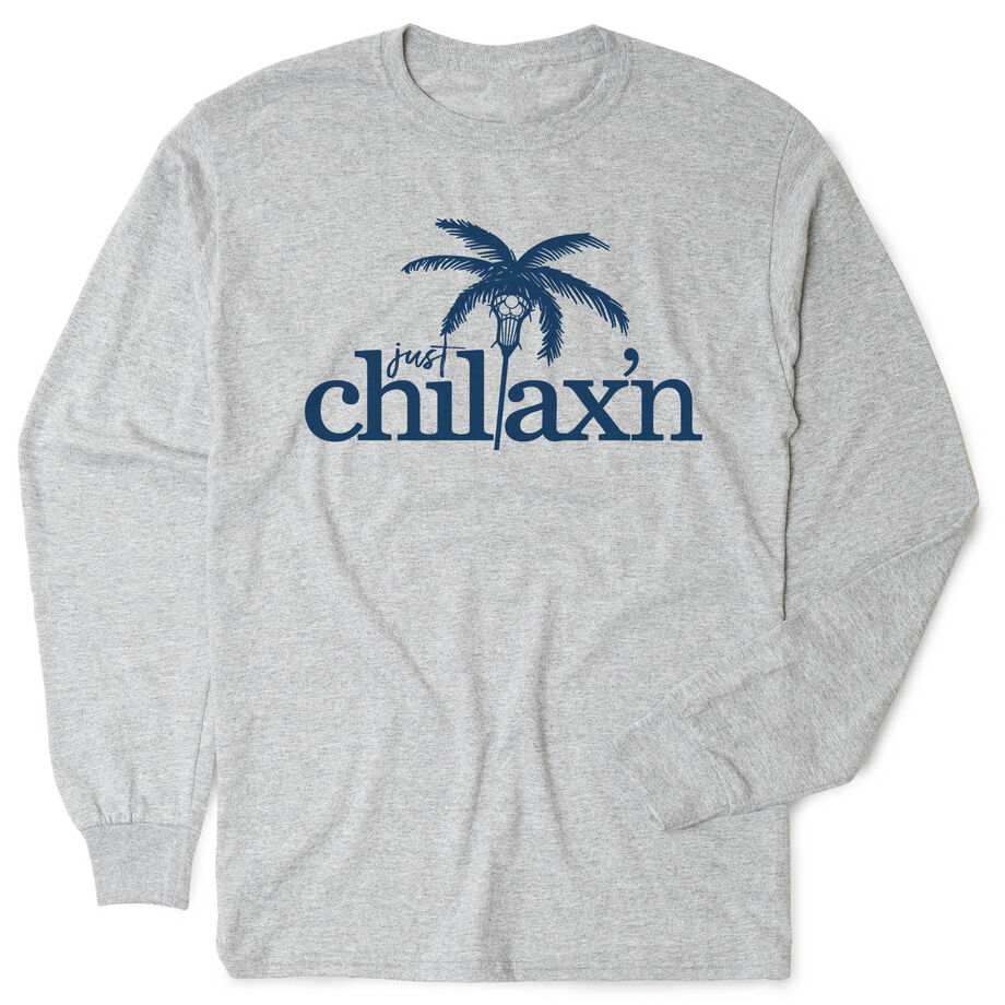 Lacrosse Tshirt Long Sleeve - Just Chillax'n - Personalization Image