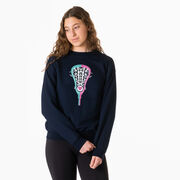 Girls Lacrosse Crewneck Sweatshirt - Lacrosse Stick Heart