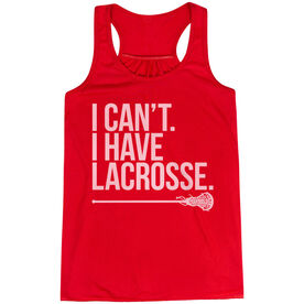 Girls Lacrosse Flowy Racerback Tank Top - I Can't. I Have Lacrosse
