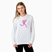 Girls Lacrosse Long Sleeve Performance Tee - Neon Lax Girl