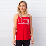 Girls Lacrosse Flowy Racerback Tank Top - #LAXGIRL