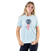 Girls Lacrosse Short Sleeve T-Shirt - Patriotic Lax Girl
