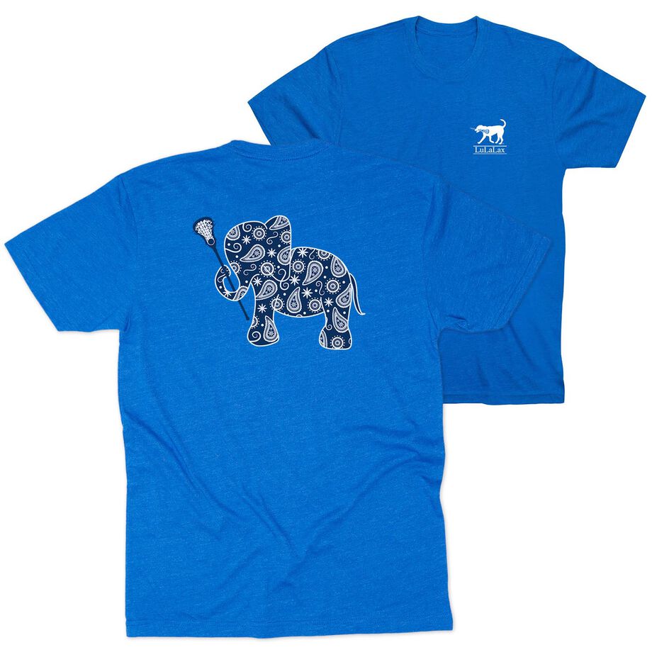 Girls Lacrosse Short Sleeve T-Shirt - Lax Elephant (Back Design)