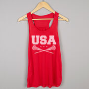Girls Lacrosse Flowy Racerback Tank Top - USA Girls Lacrosse