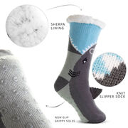 Shark Slipper Socks with Sherpa Lining