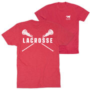 Girls Lacrosse Short Sleeve T-Shirt - Crossed Girls Sticks (Back Design)