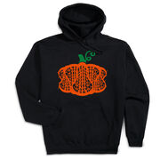 Girls Lacrosse Hooded Sweatshirt - Lax Stick Pumpkin
