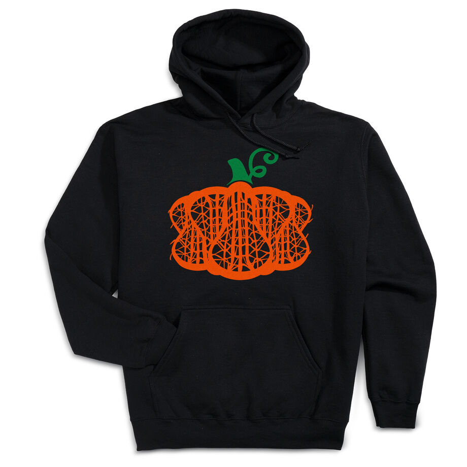 Girls Lacrosse Hooded Sweatshirt - Lax Stick Pumpkin - Personalization Image