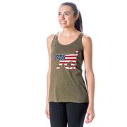 Girls Lacrosse Women's Everyday Tank Top - Patriotic LuLa The Lax Dog