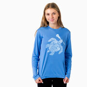 Girls Lacrosse Long Sleeve Performance Tee - Lax Turtle