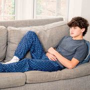 Guys Lacrosse Lounge Pants - Lacrosse Stick Herringbone (Green)