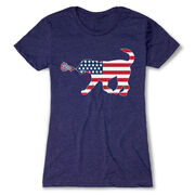 Girls Lacrosse Women's Everyday Tee - Patriotic LuLa the Lax Dog