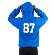 Girls Lacrosse Hooded Sweatshirt - LuLa The LAX Dog(Blue)