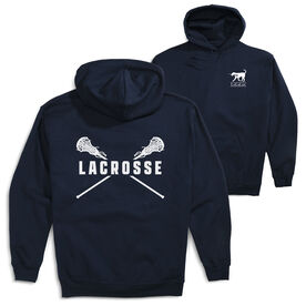 Girls Lacrosse Hooded Sweatshirt - Crossed Girls Sticks (Back Design)