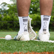 Team Number Woven Mid-Calf Socks - White/Gray