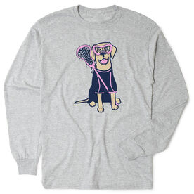 Girls Lacrosse Tshirt Long Sleeve - Lily The Lacrosse Dog