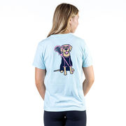 Girls Lacrosse Short Sleeve T-Shirt - Lily The Lacrosse Dog (Back Design)