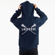 Girls Lacrosse Hooded Sweatshirt - Crossed Girls Sticks (Back Design)