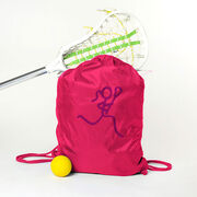 Lacrosse Drawstring Backpack Neon Lax Girl