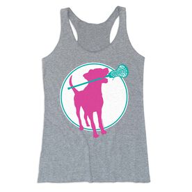 Girls Lacrosse Women's Everyday Tank Top - Lacrosse Dog with Girl Stick