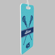 Girls Lacrosse Bag/Luggage Tag - Personalized Girl Lacrosse Sticks Chevron